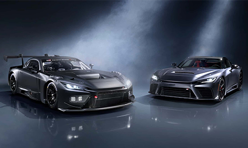 تصویر تویوتا GT GR در محیط تاریک با نور ملایم