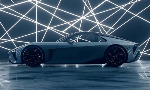 نمای جانبی لکسوس LFA در نور آبی در خبر ایرتویا