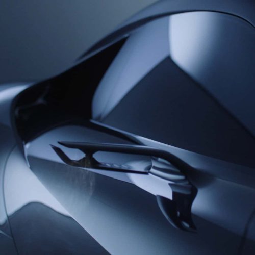 نمای سه‌ربع جلوی لکسوس LFA در محیط تاریک